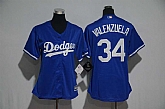Women Los Angeles Dodgers #34 Fernando Valenzuela Blue New Cool Base Stitched Jersey,baseball caps,new era cap wholesale,wholesale hats